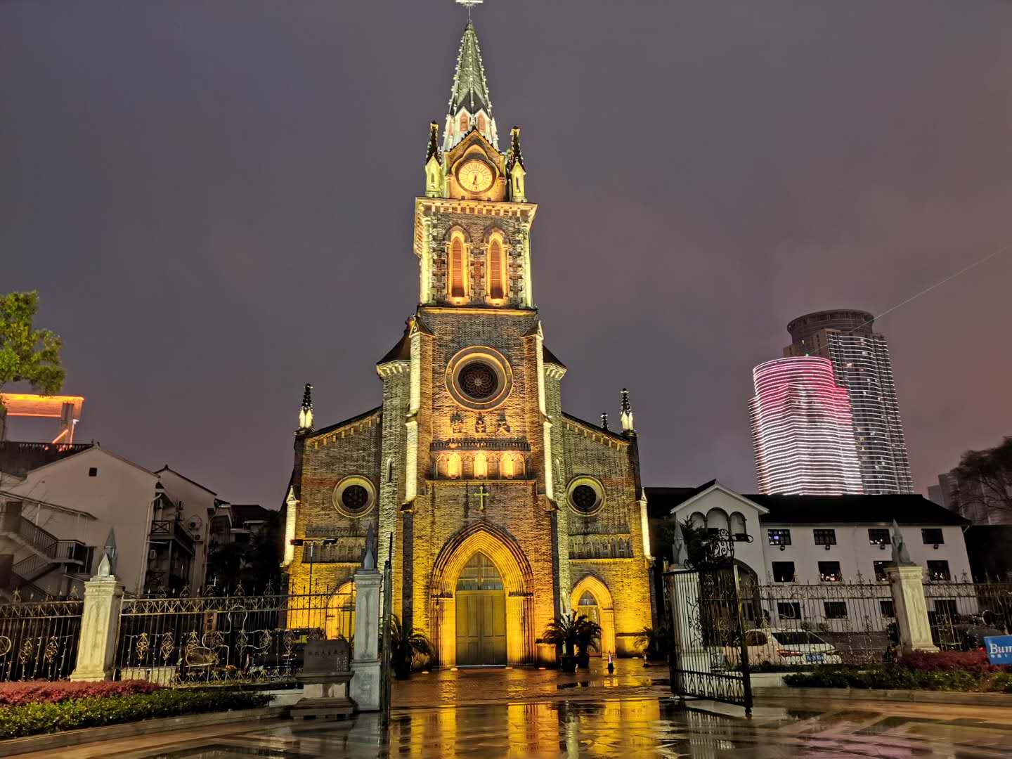 夜幕下的上海外滩,宁波老外滩景色