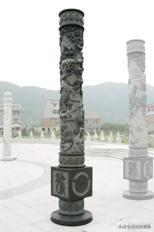 大型大理石石雕龙柱,石雕龙柱作品大全