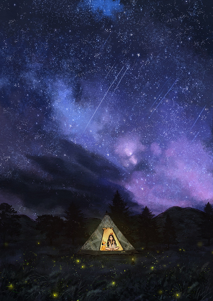 韩国插画师森林女孩日记图文,水彩插画森林女孩日记