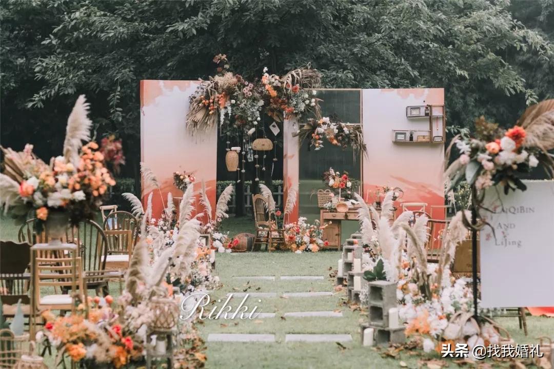 极简西式婚礼户外布置,法式复古婚礼户外效果