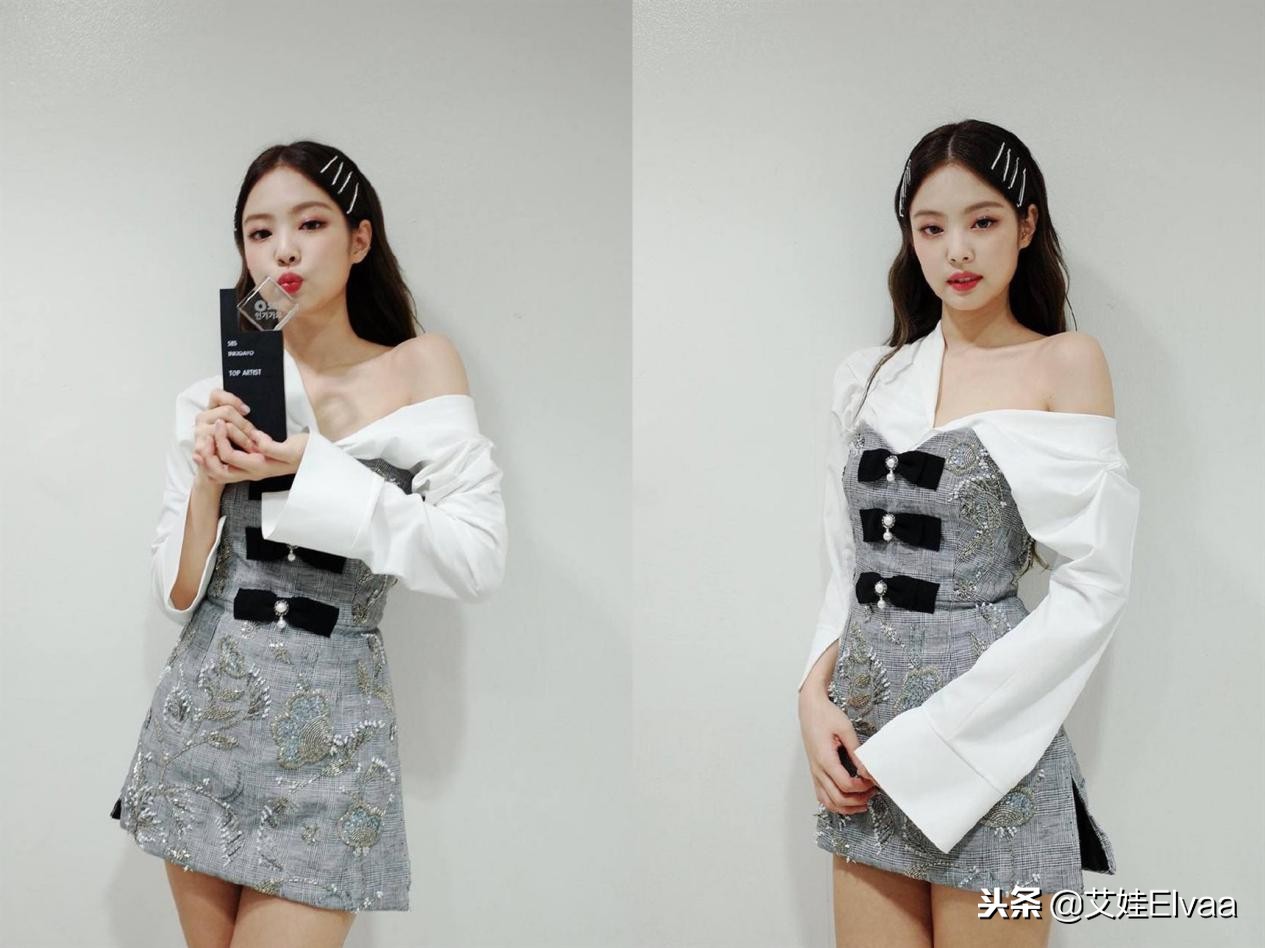 jennie穿绿色连衣裙 (jennie连衣裙露肩)