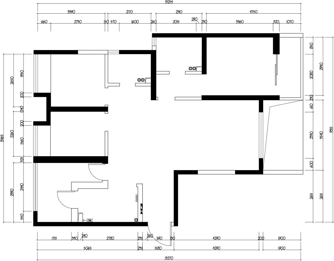 西安母女的111㎡三室暗房，拱形门、水磨石，超强储物力