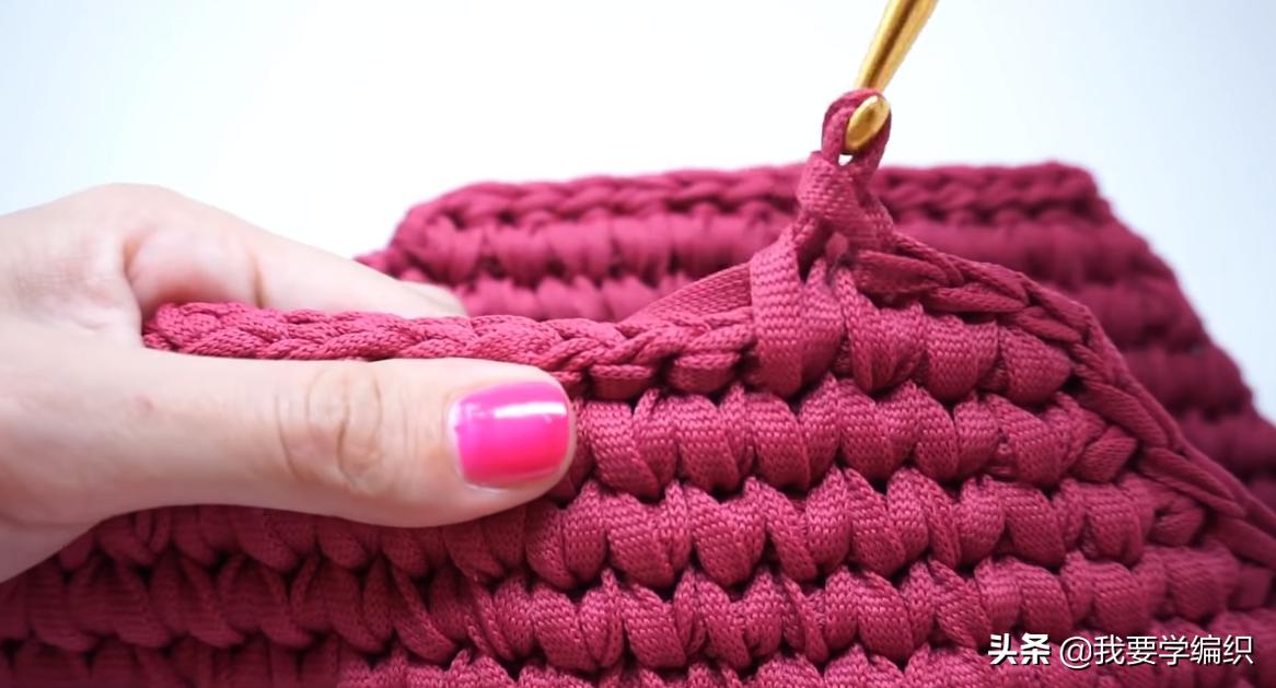 简单大方钩编单肩包图解,简单勾织小包包方法