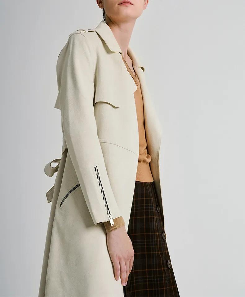 风衣英伦风短款麂皮,英伦经典格子风衣