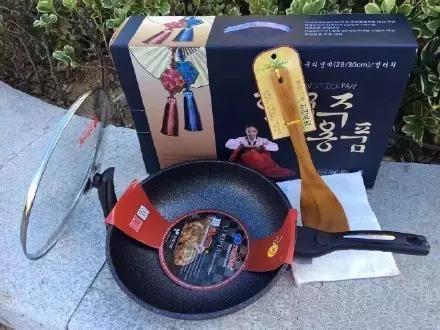 韩国不粘锅麦饭石炒锅18cm,韩国正宗麦饭石炒锅