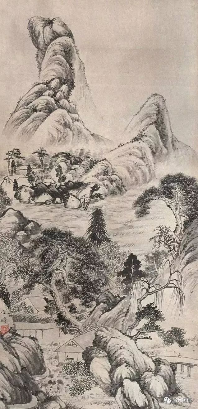 石涛山水画精品作品,石涛山水画高清大图临本