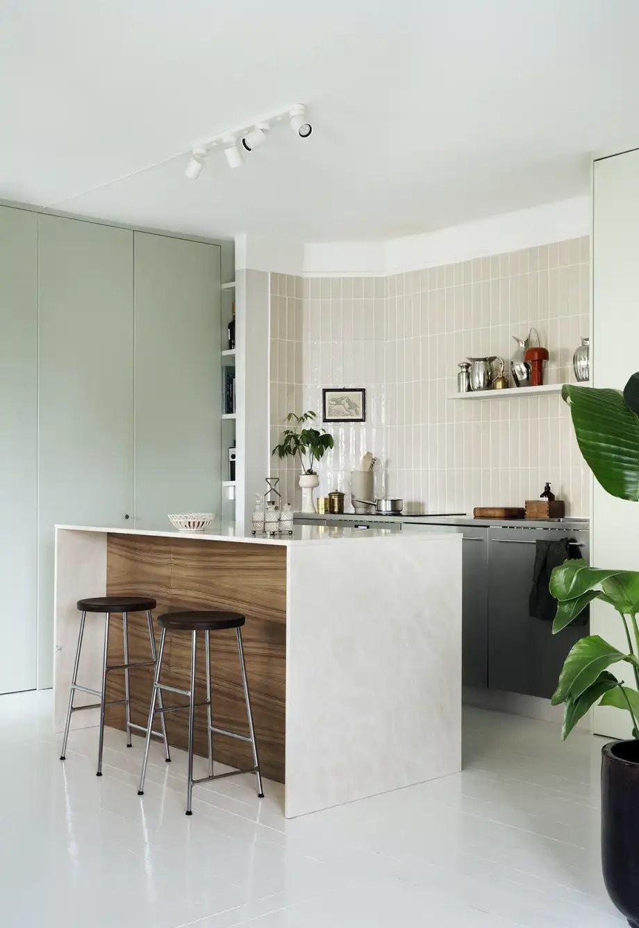 绿色墙地板颜色,绿意盎然室内花墙