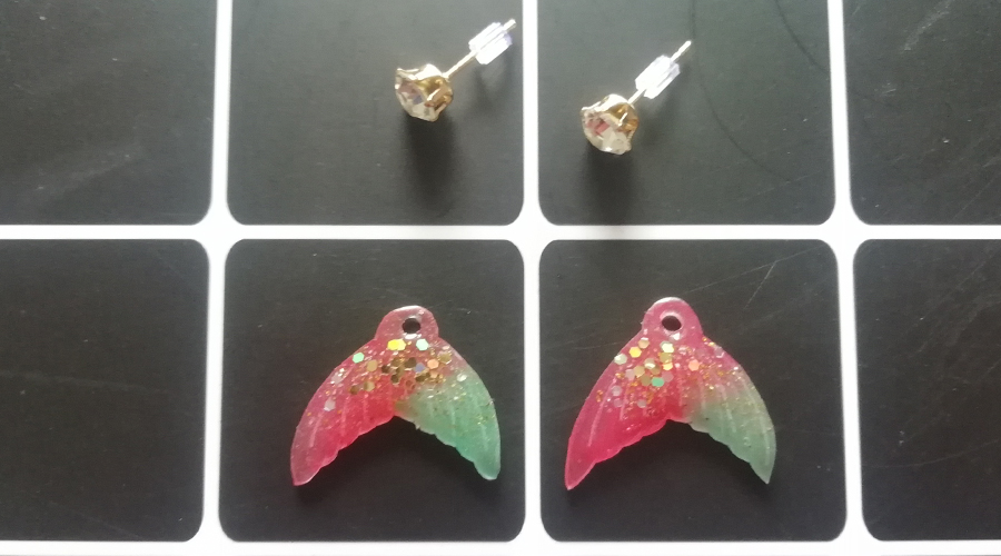 热缩片耳坠教程简单,怎么用热缩片做耳环鱼尾