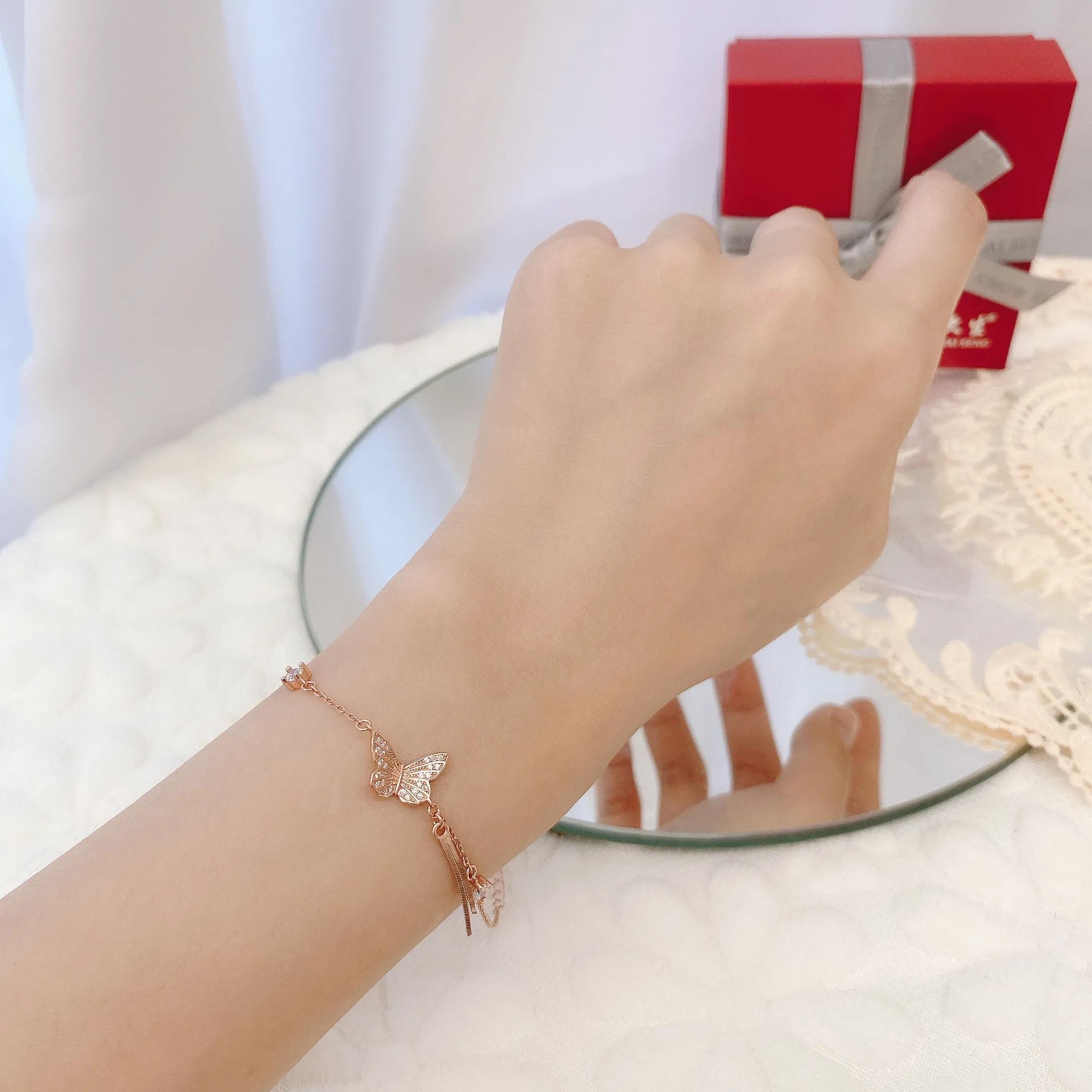 粉白珍珠流苏手链,黄金麦穗流苏手链