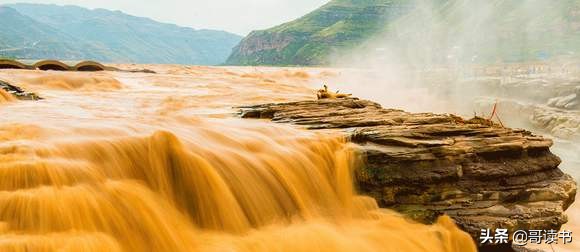 奔流不息的黄河瀑布,黄河雄浑壮阔奔流不息