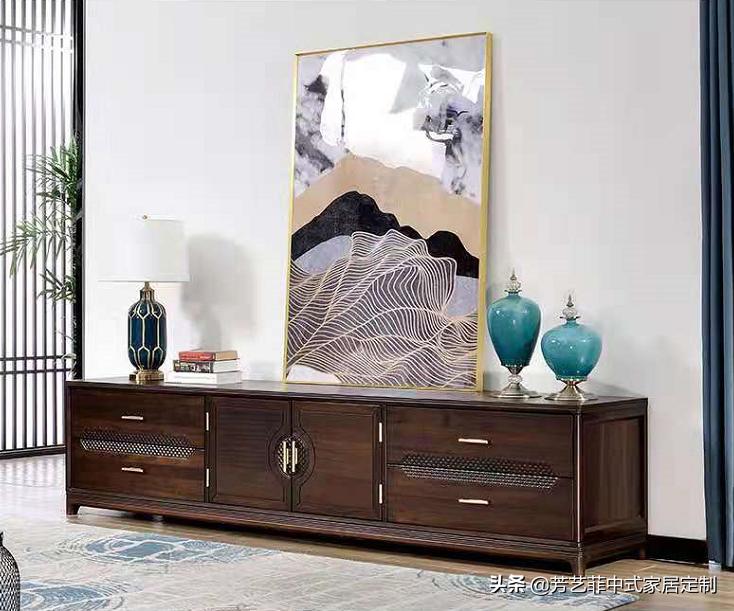 新中式家具客厅布置,新中式家具打柜子效果图