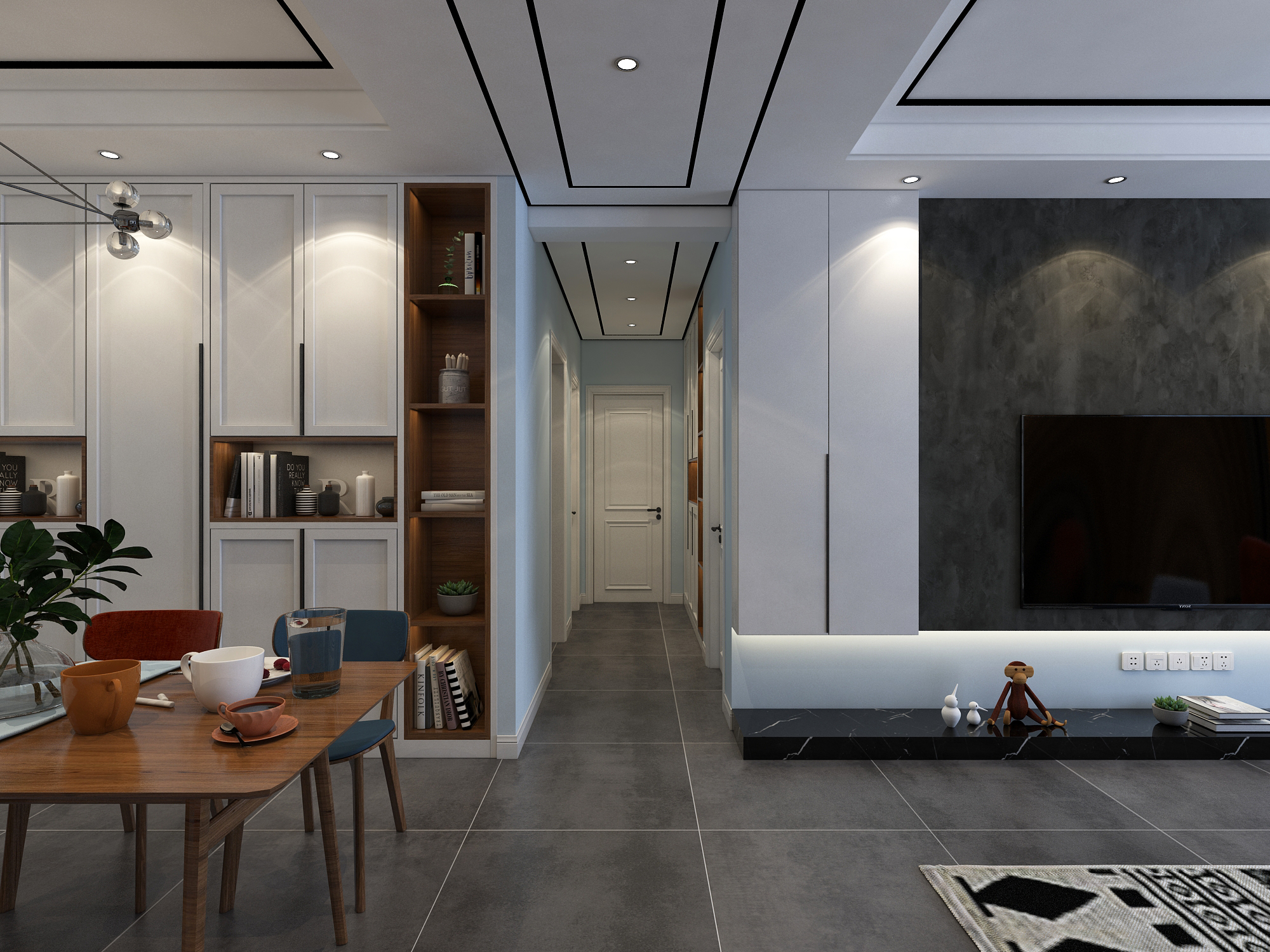 120平中式后现代风格,120平后现代风格