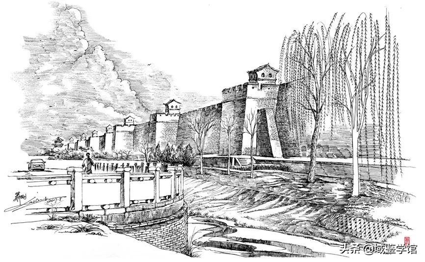 另类钢笔手绘,钢笔速写古建风景