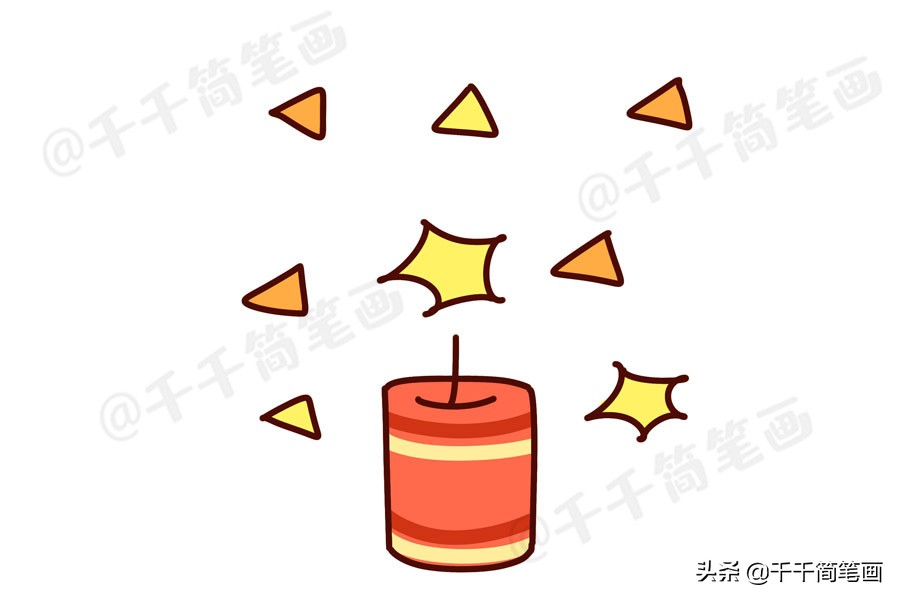 鼠年拜年简笔画大全带颜色,鼠年过年图片大全简笔画