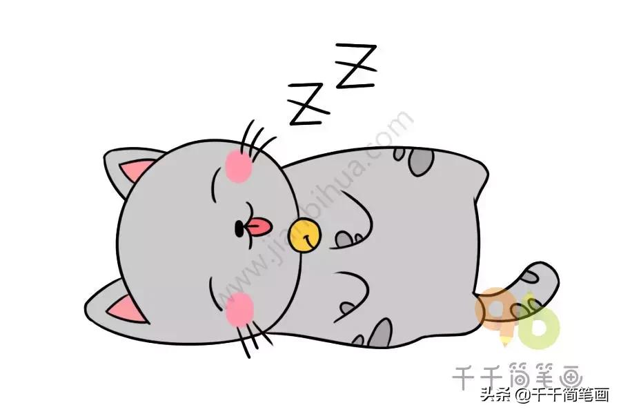 画画教程简单可爱卡通小猫的爪子,可爱小猫画法简单又好看