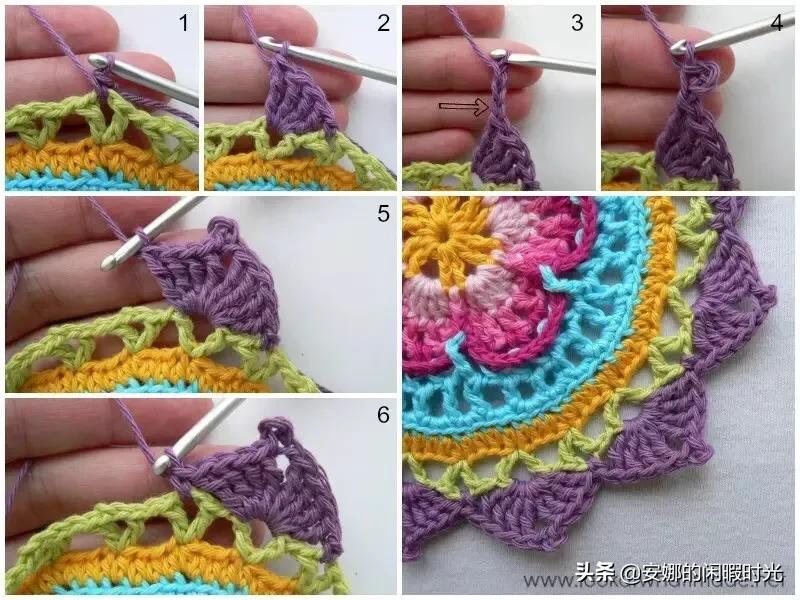 曼陀罗毯子编织教程,苏菲花园曼陀罗毯子钩法高清图解