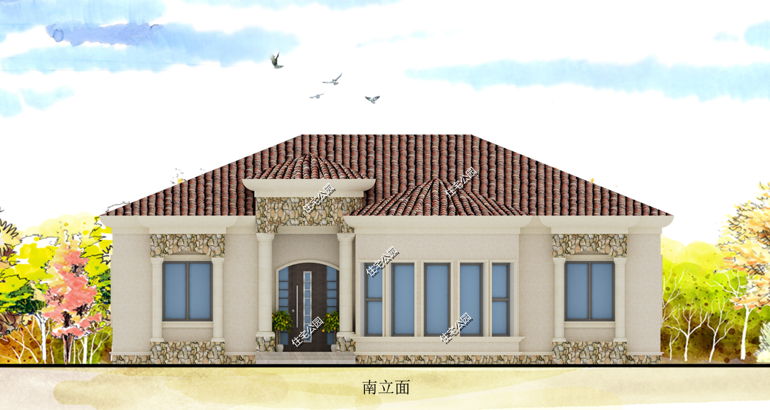 10万左右一层养老房3室最新图纸,建一层养老房的最佳选择
