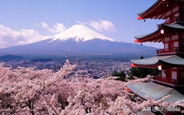 日本大和县旅游景点,日本富士山旅景