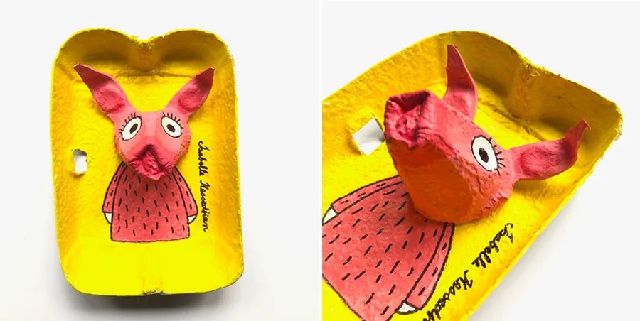 小学生变废为宝的手工画,儿童画创意画可爱的小兔子