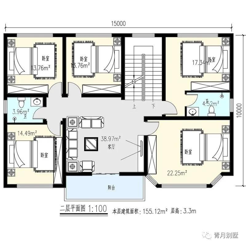 现代版的二层小别墅,二层自建小别墅户型1510平方