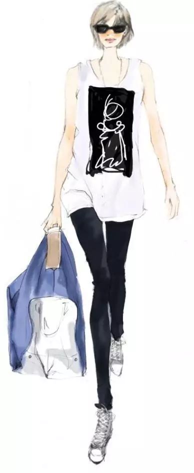 服装设计师画手稿视频,可爱的小插画手绘女孩服装