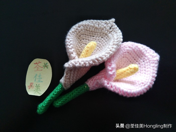 马蹄莲花的钩织教程,马蹄莲宽叶子的钩织教程