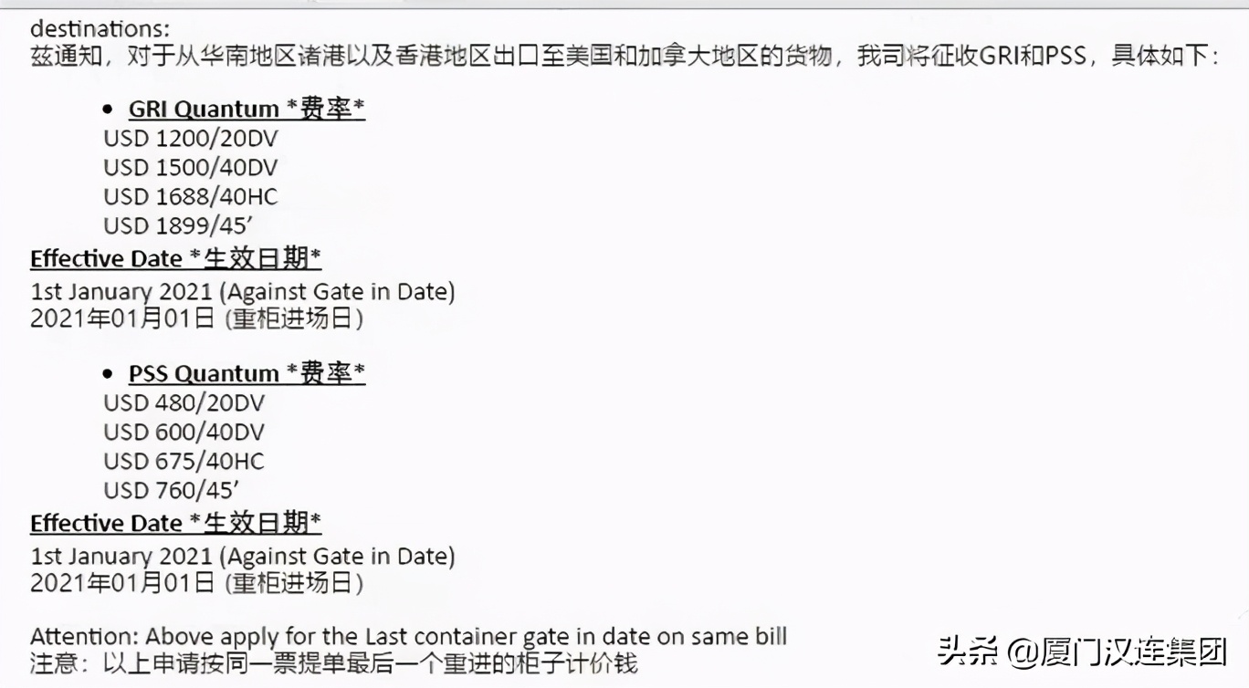 国际top20船公司最新运价,多家船公司宣布上调运价