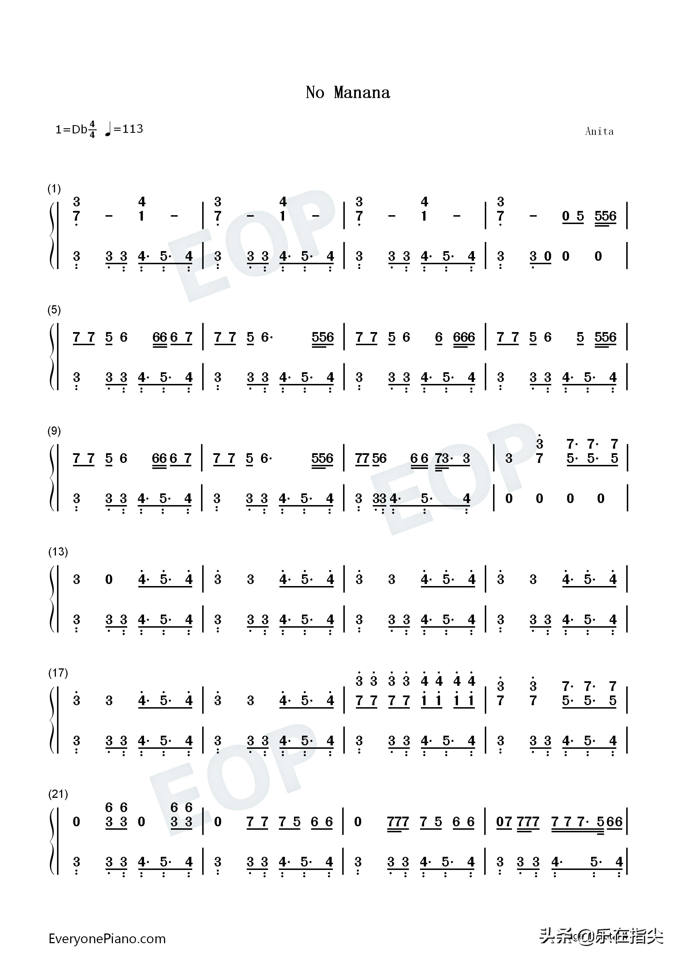 no钢琴谱五线谱,别知己五线谱钢琴谱双手指法