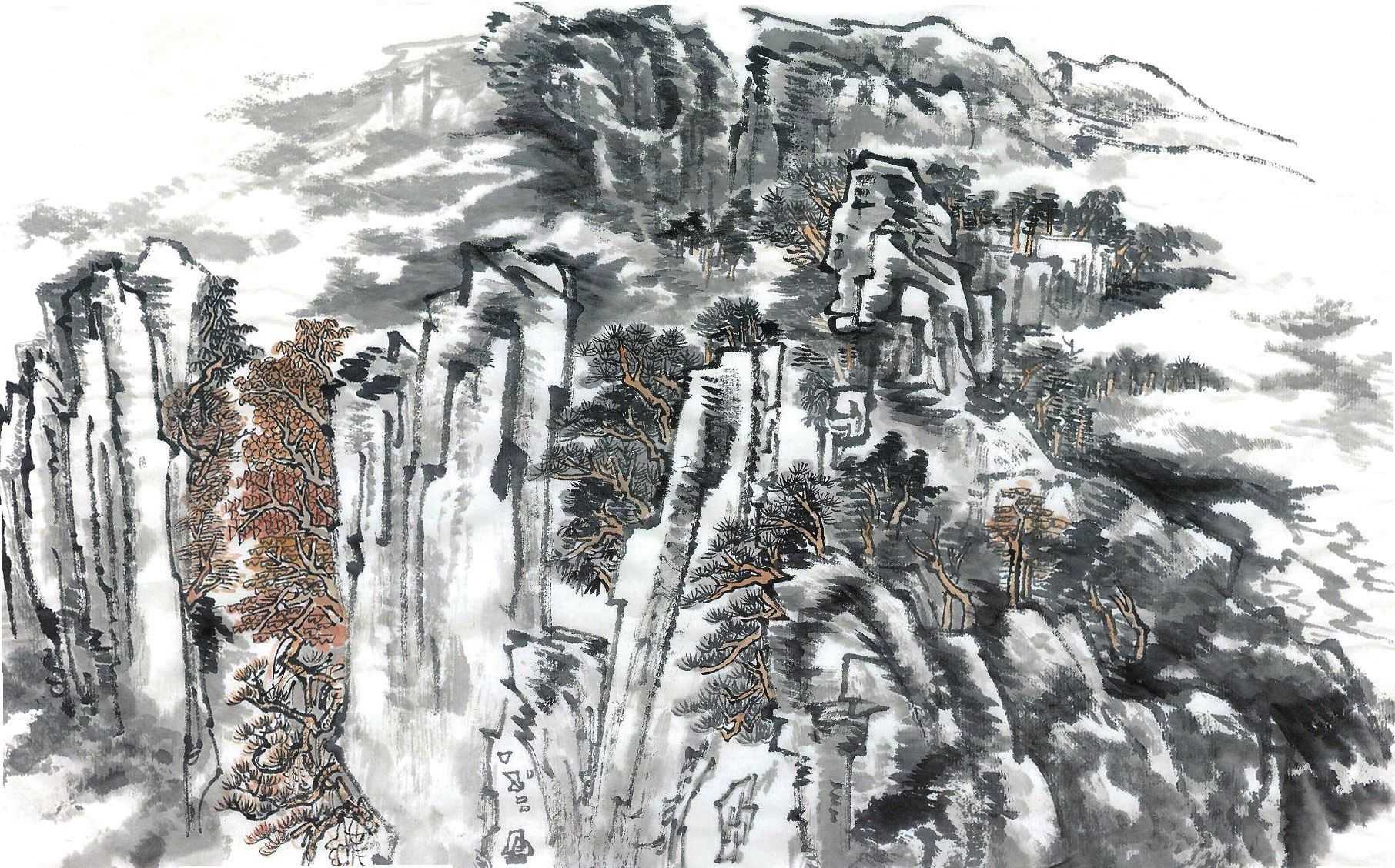零基础画山水画教程,山水画三级考级范画