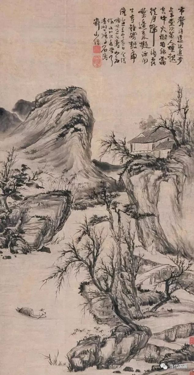 石涛山水画精品作品,石涛山水画高清大图临本