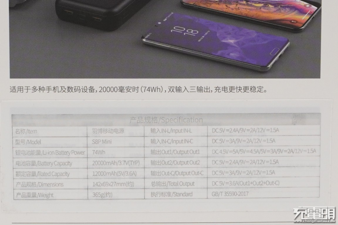 羽博充移动电源拆解,羽博20w快充头拆解