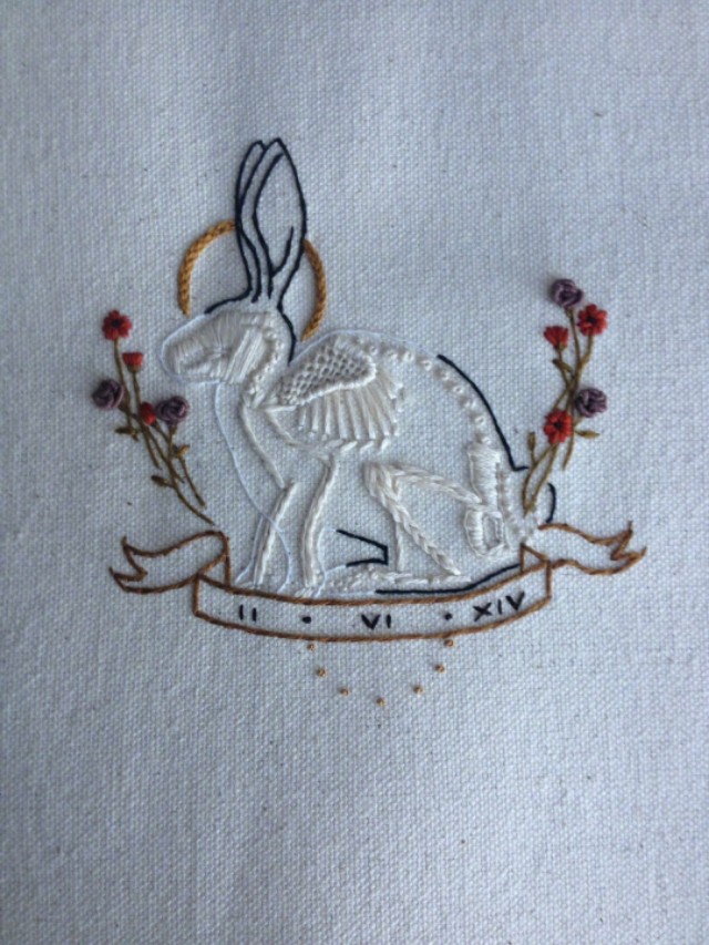 刺绣半袖骷髅,牛仔刺绣骷髅