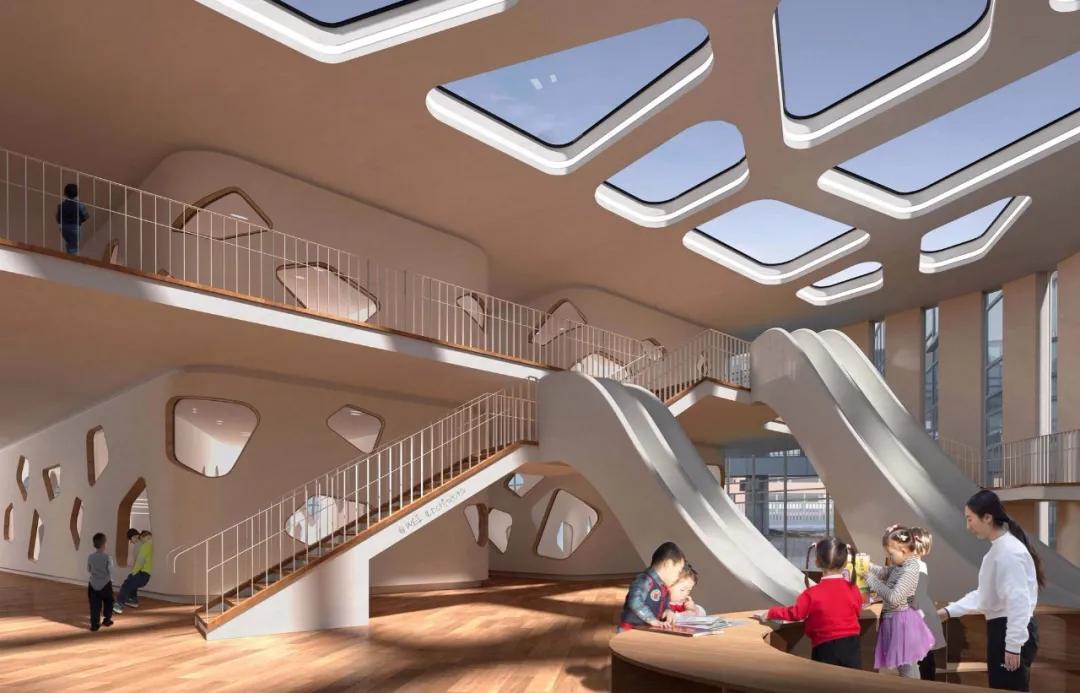 高端幼儿园设计效果图,单层幼儿园设计图及效果图
