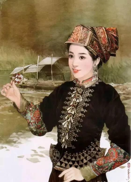 五十六个民族五十六枝花画,五十六个民族人物画高难度