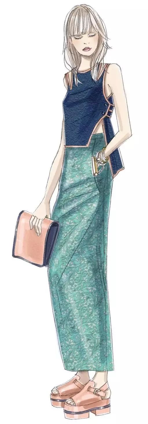 服装设计师画手稿视频,可爱的小插画手绘女孩服装