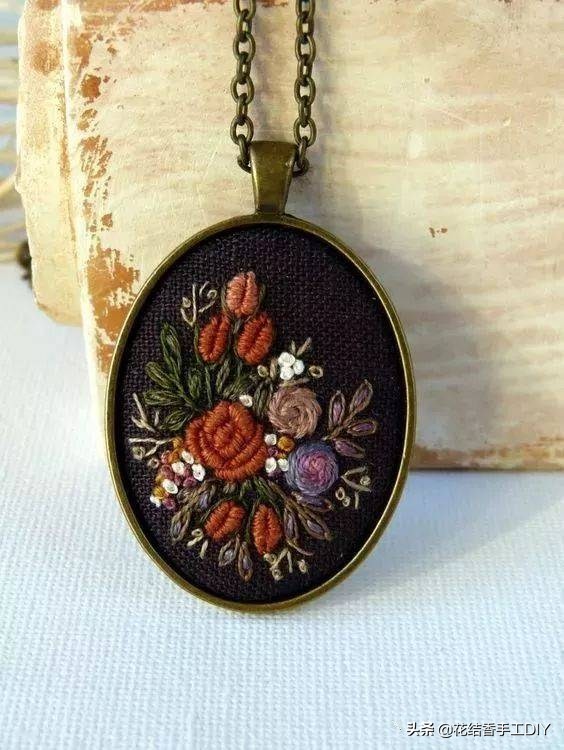 简单的刺绣秒学会,简单做美丽项链