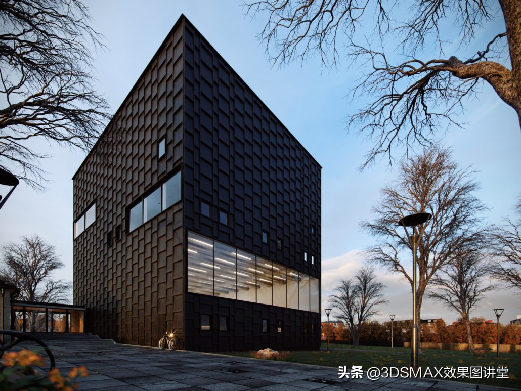 「室内效果图」瑞典卡尔马艺术博物馆室外效果图表现思路