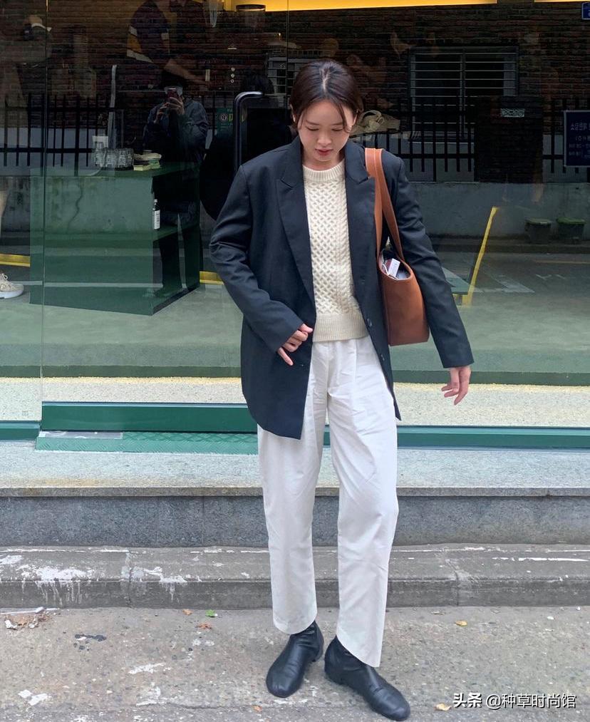 秋针织西装裤,针织衫西装裤什么场合穿