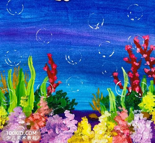 水下的鱼儿儿童创意画,一只纸船在水中游怎么画