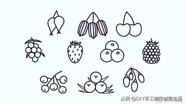画水果大全图片简笔画,水果简笔画和水果切开简笔画