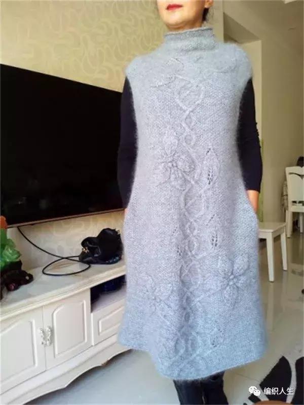 绞花领子棒针图解,棒针绞花背心教程