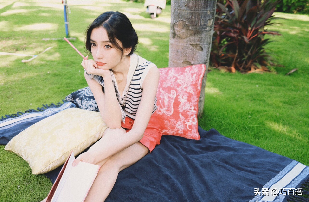 angelababy黑色半身裙,angelababy骨感