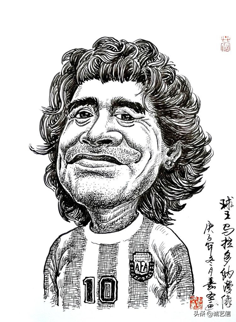 马拉多纳高清漫画壁纸,马拉多纳漫画