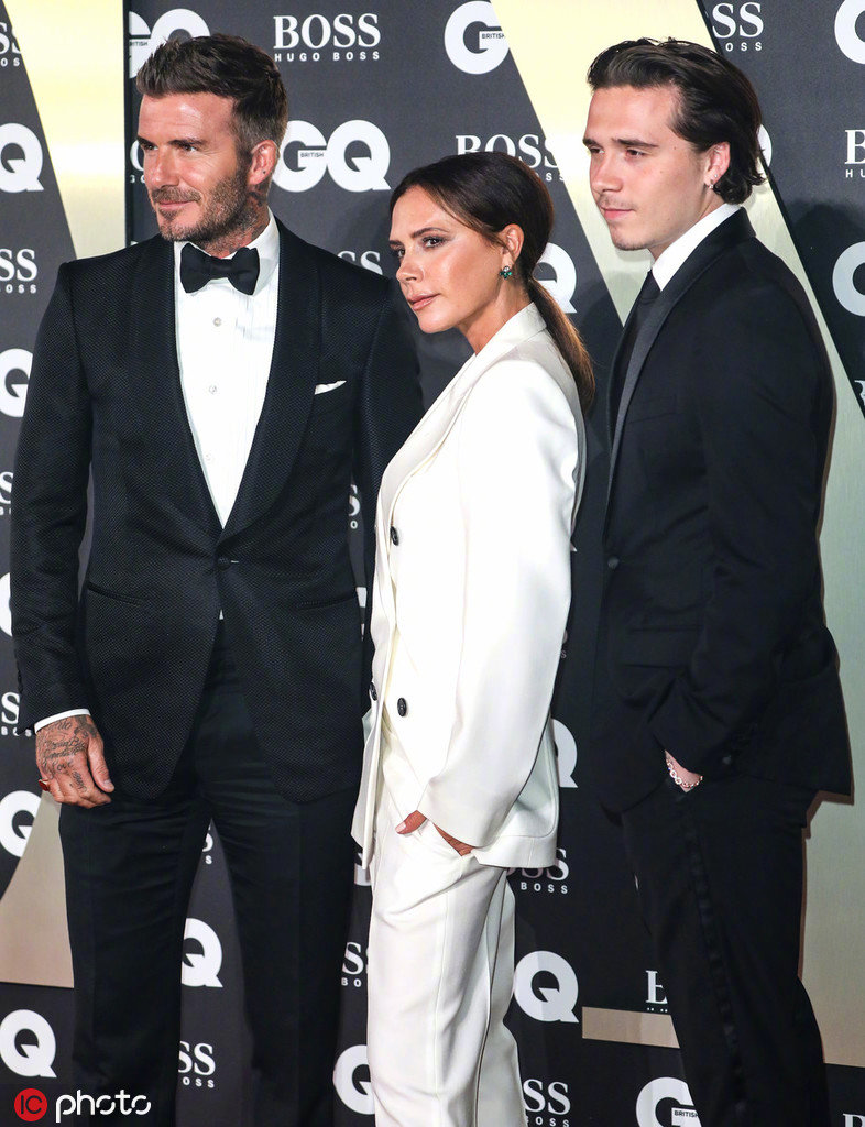 贝克汉姆和angelababy的合照,贝克汉姆和儿子颜值对比