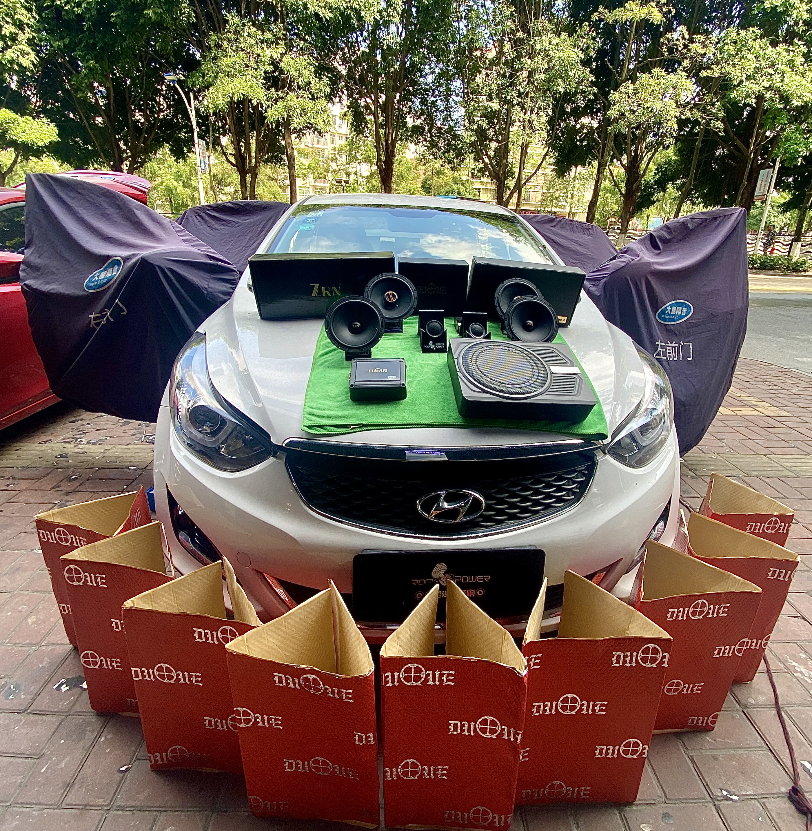 现代朗动改装音响,现代朗动音响改装dj效果