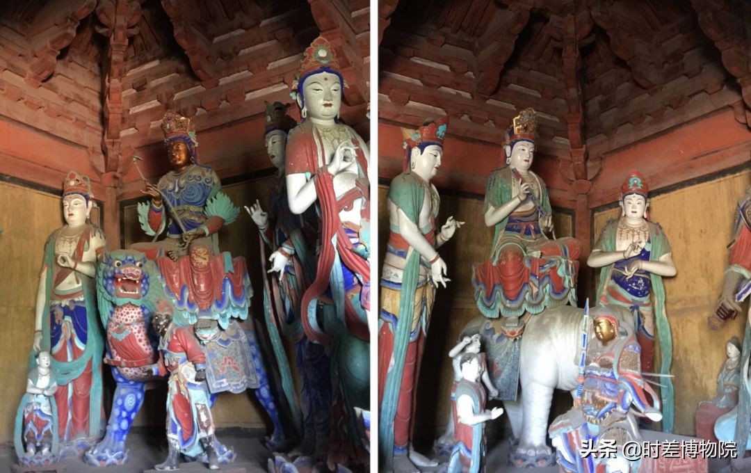 山西五台山佛光寺壁画,佛光寺阿弥陀佛头顶壁画