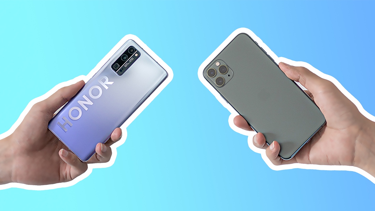 荣耀30pro+对比苹果11pro,荣耀30pro和苹果11视频对比图
