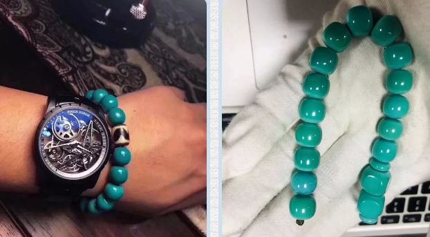 优化方法之油泡绿松石,优化绿松石泡油前后对比