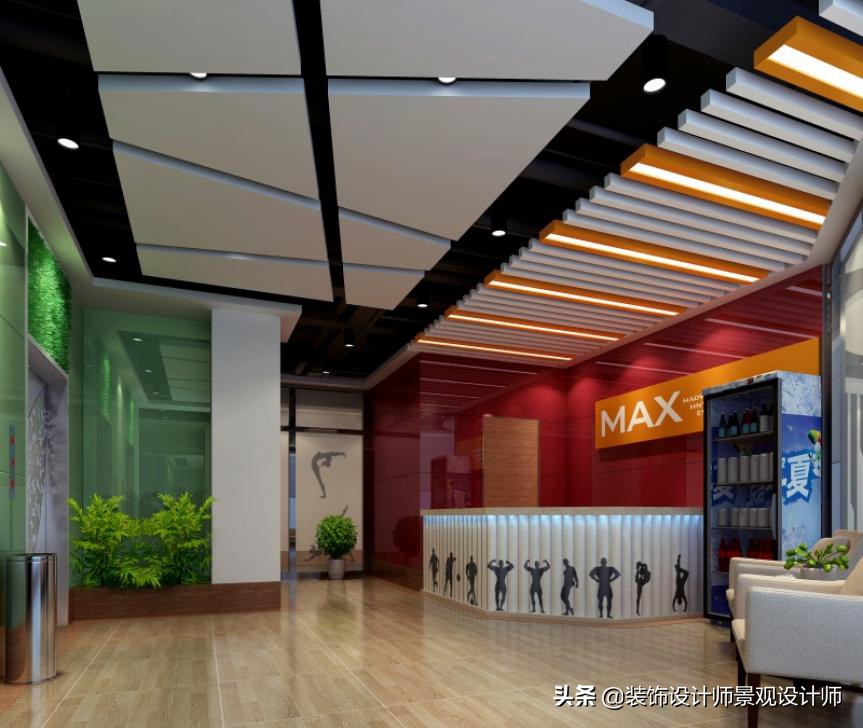 公司健身房设计效果图,书房健身房二合一设计效果图