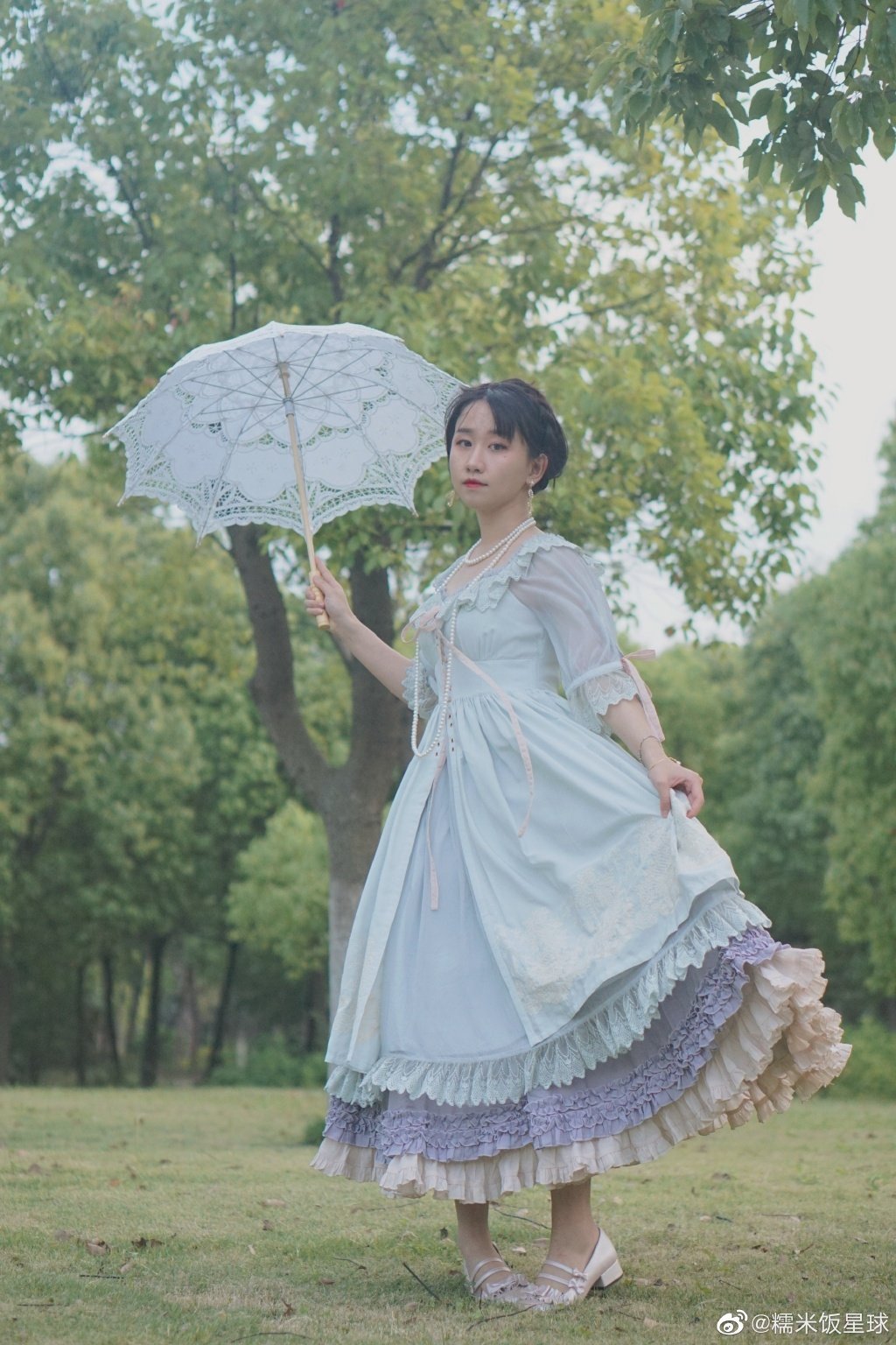 显瘦蓝色lolita夏季,好看显白凉快的lolita